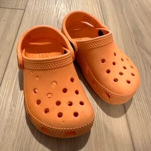 Orange toddler crocs